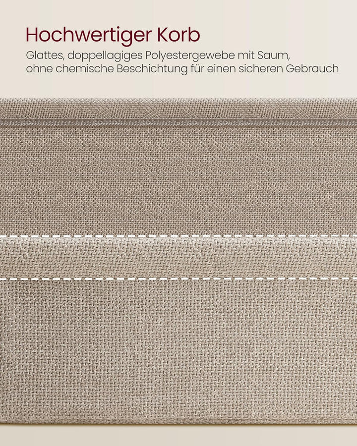 VASAGLE Beistelltisch quadratisch, Kleiner Tisch, Couchtisch klein, Wohnzimmertisch, Korb aus Stoff,