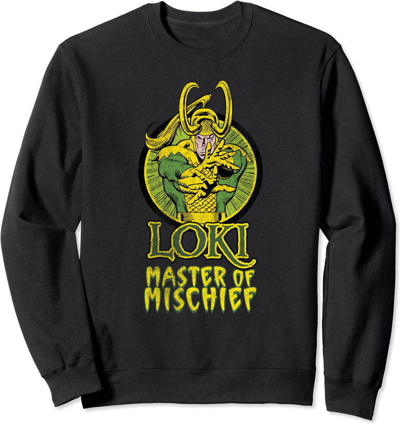 Marvel Loki Master of Mischief Vintage Comic Villain Sweatshirt