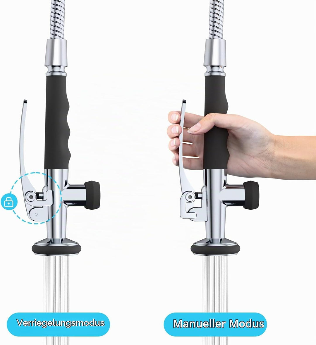 KULACO Profi Gastro Handbrause, Messing Geschirrbrause, Spülbrause Universeller 1/2" Anschluss Gastr