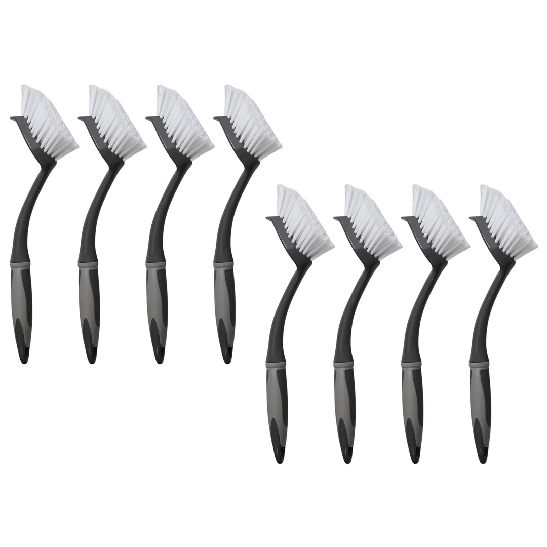 8 x Spülbürste grau/schwarz VonBueren | 29 x 5,5 cm je Geschirrbürste | Küchenbürste/Bürsten für die