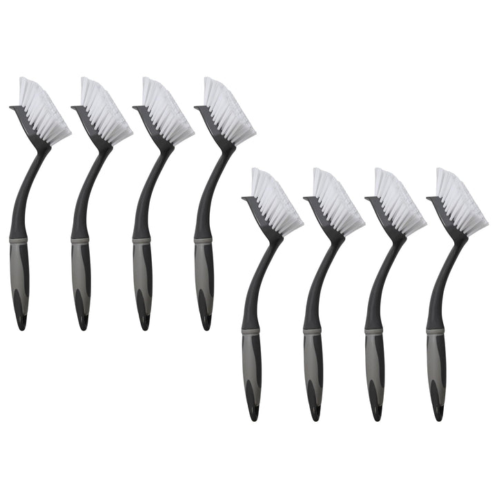 8 x Spülbürste grau/schwarz VonBueren | 29 x 5,5 cm je Geschirrbürste | Küchenbürste/Bürsten für die