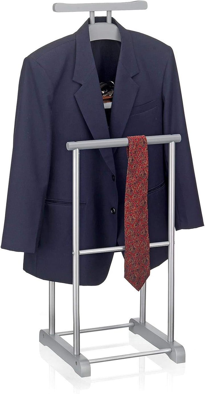 CARO-Möbel Herrendiener Medina mit Kleiderbügel, Hosenbügel und Ablage - Stilvoller Kleiderständer,