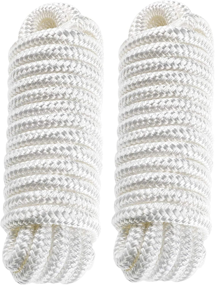 BOOMSTART 4 Stück Boot Seil 12mm Festmacherleine mit Auge Nylon Doppelt Geflochten Fenderseil Dock L