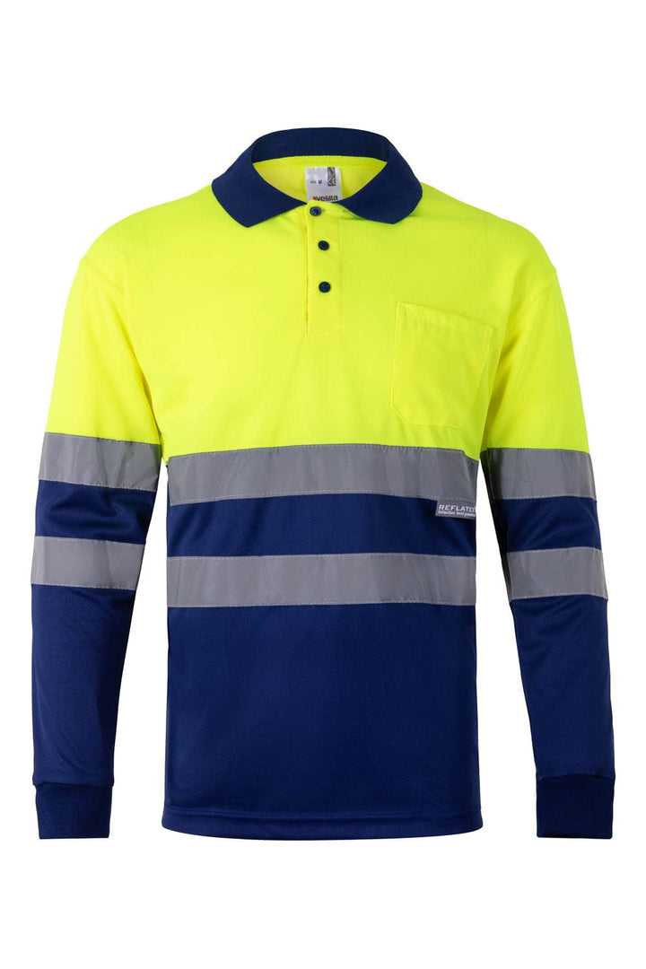 Velilla 175 - Signalshirt, langärmelig (Grösse L) Farbe blau und gelb fluoreszierend L Azul Y Amaril