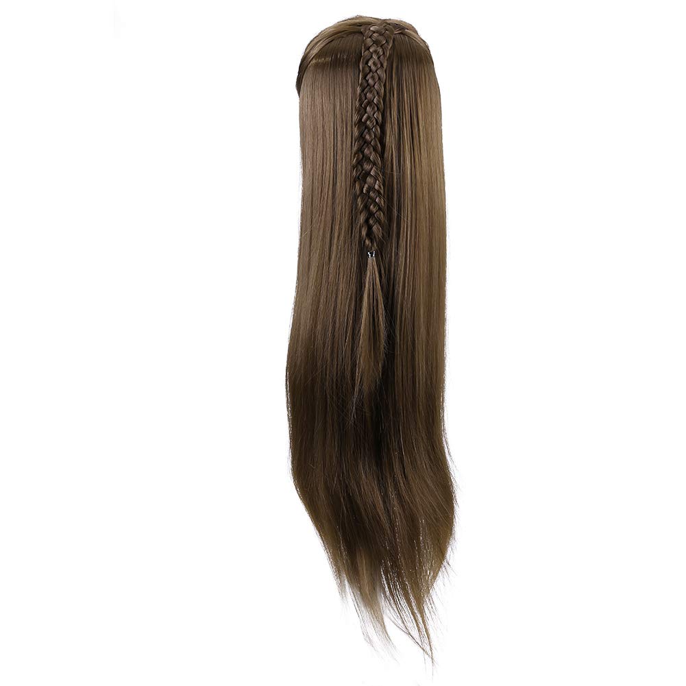 Übungskopf, 61 cm, Friseur-Trainingskopf mit Tischklemme, Ständer, weiches synthetisches Fasermateri