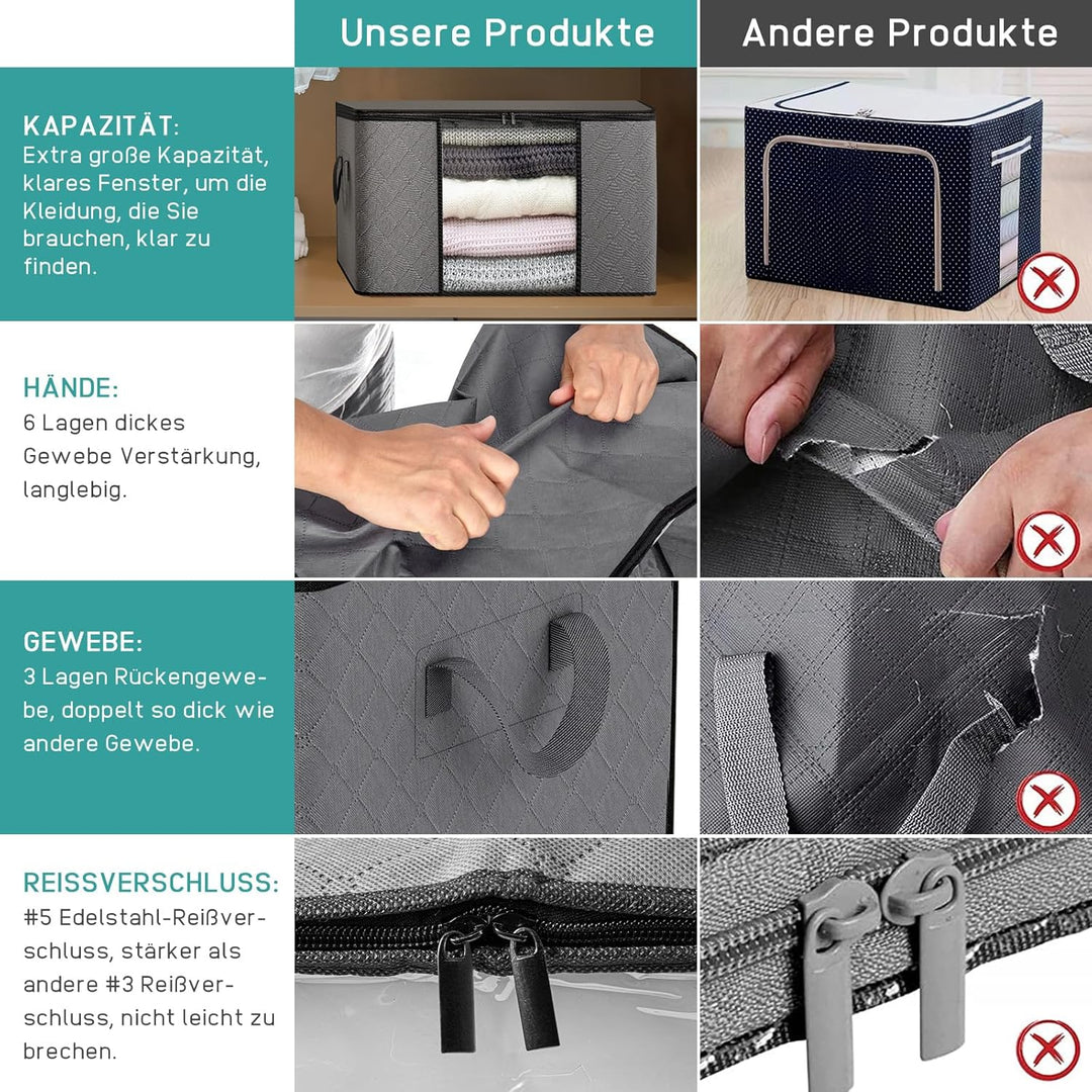 Generisch ARATERVIO Faltbare Aufbewahrungstasche Grosse Aufbewahrungsbox mit Deckel und Griff & Sich