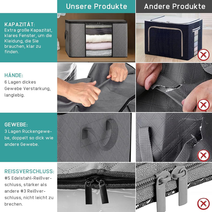 Generisch ARATERVIO Faltbare Aufbewahrungstasche Grosse Aufbewahrungsbox mit Deckel und Griff & Sich