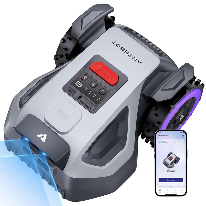 ANTHBOT M9 Set: Mähroboter ohne Begrenzungskabel inkl. NetRTK & 4G Service (1 Jahr), Schnelle Instal