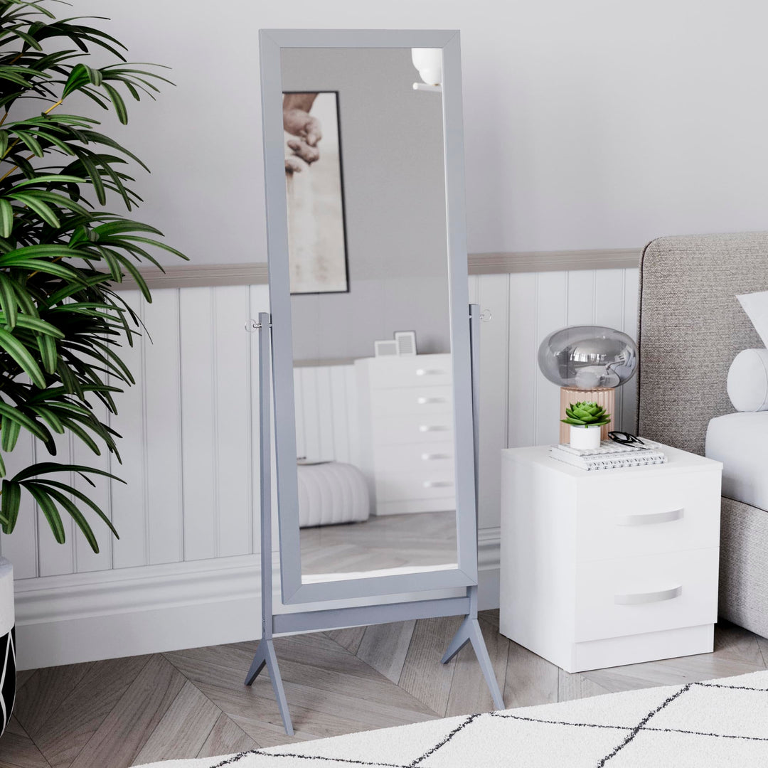 Vida Designs Nishano Rechteckiger Spiegel, volle Länge, freistehend, Holz, drehbar, für Schlafzimmer