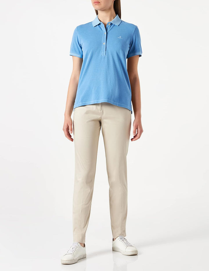 GANT Damen Sunfaded Ss Polo Pique Polohemd, Azure Blue