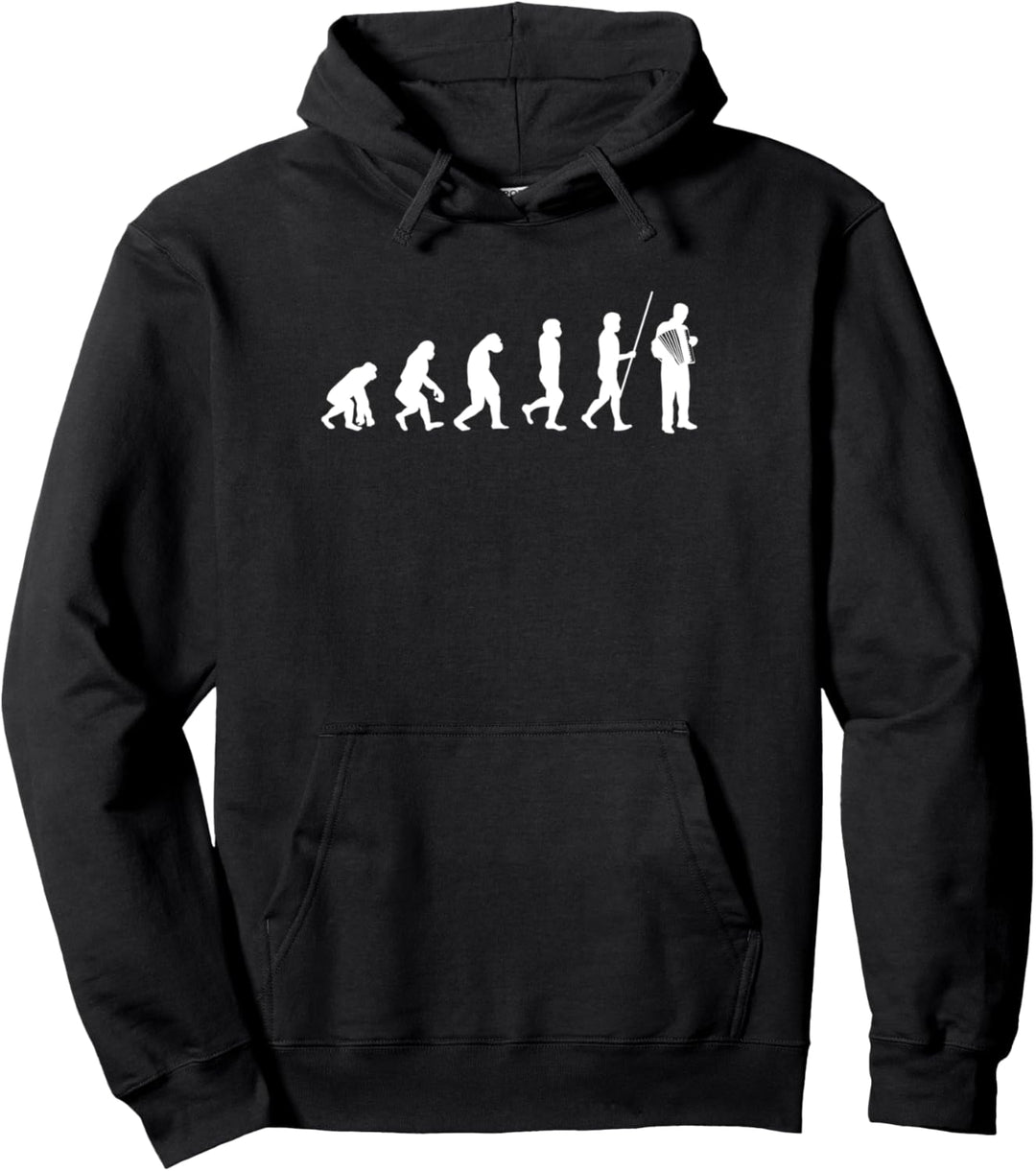Evolution Ziehharmonika Akkordeon Musikinstrument Geschenk Pullover Hoodie