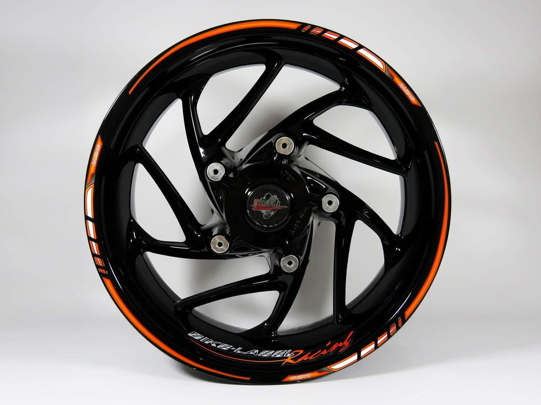 Felgenrand Aufkleber Orange-Black 17 Zoll kompatibel für KTM 710028