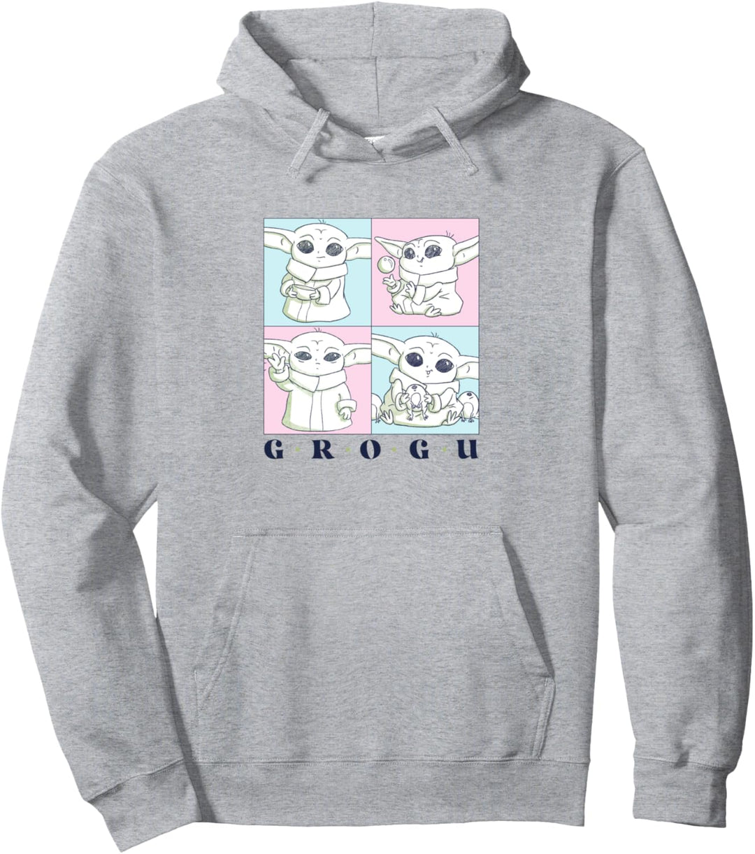 Star Wars: The Mandalorian Grogu Cute Pastel Box Up Pullover Hoodie