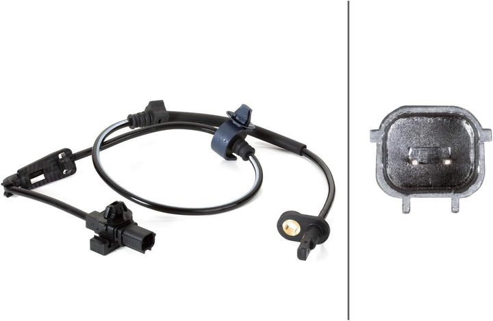 HELLA 6PT 010 376-211 Sensor, Abgastemperatur - 2-polig - geschraubt - Kabel: 820mm - mit Hitzeschut