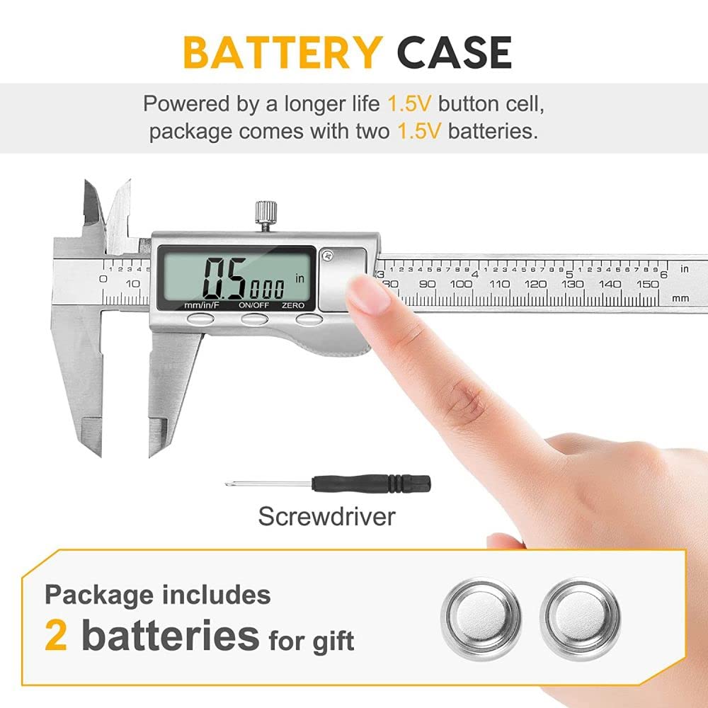 Digitales Messschieber-Messwerkzeug, Edelstahl-Messschieber, digitales Mikrometer mit grossem LCD-Bi