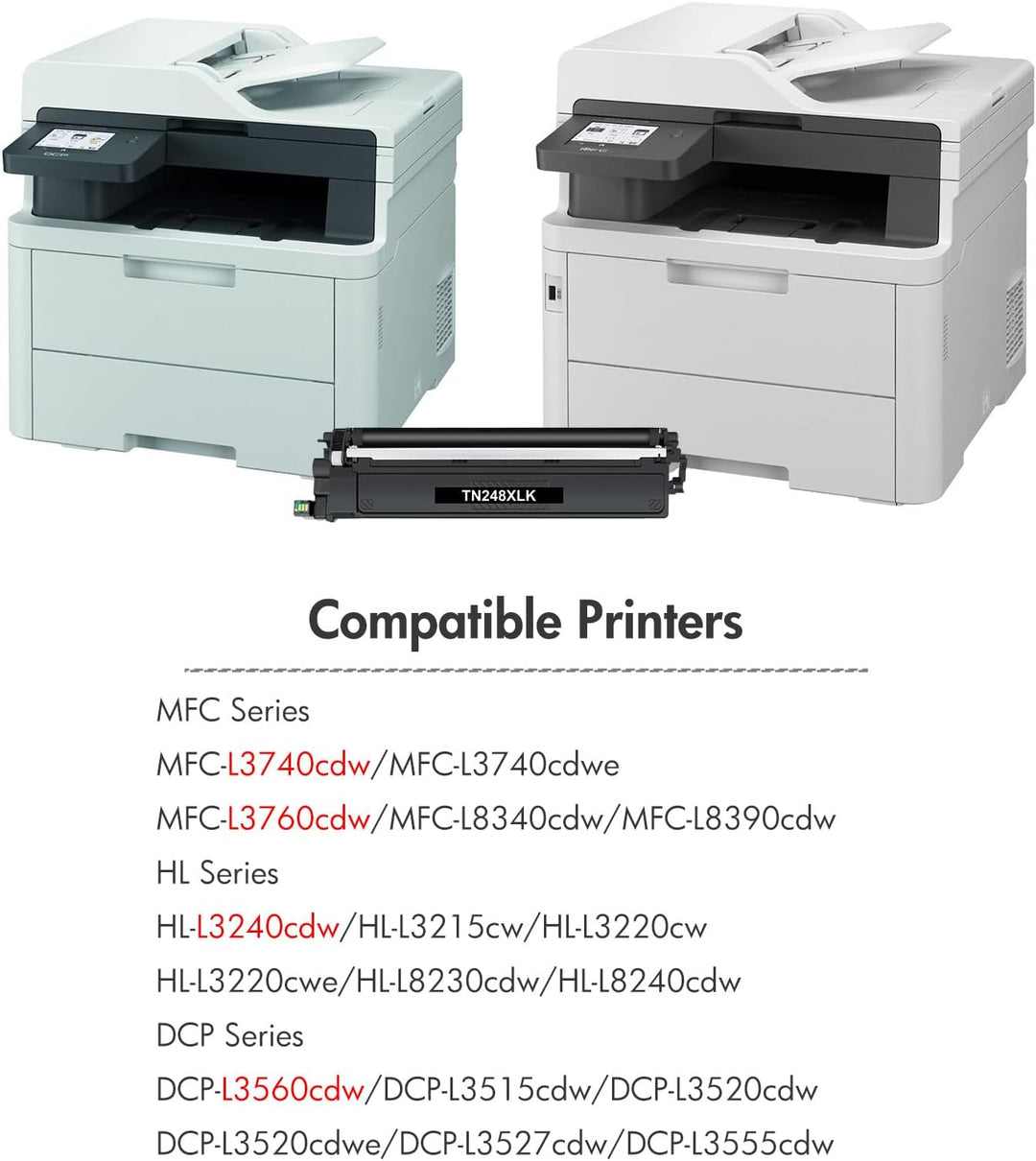 MFC-L3760CDW TN248XL TN248 TN-248 Toner: Kompatible für Brother MFC-L3740CDW TN-248XL TN 248XL DCP-L