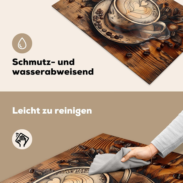 Herdabdeckplatte 81x52 cm Einteilig Küche Herdabdeckung Induktionsfeld Ceranfeld Herdabdeckplatten V