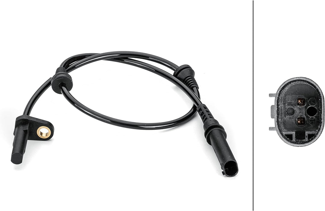 HELLA 6PU 012 806-471 Sensor, Raddrehzahl - 2-polig - Vorderachse beidseitig - Gesamtlänge: 653mm