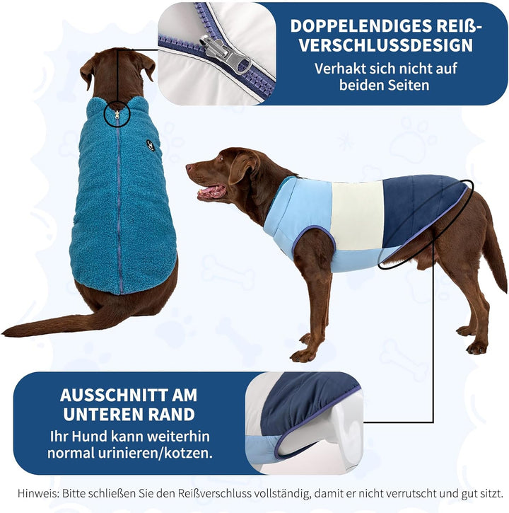 Arblina Hundemantel, Wasserdichter Wintermantel Hund mit Fleece-Futterung für Mittelgrosse &amp; Grosse