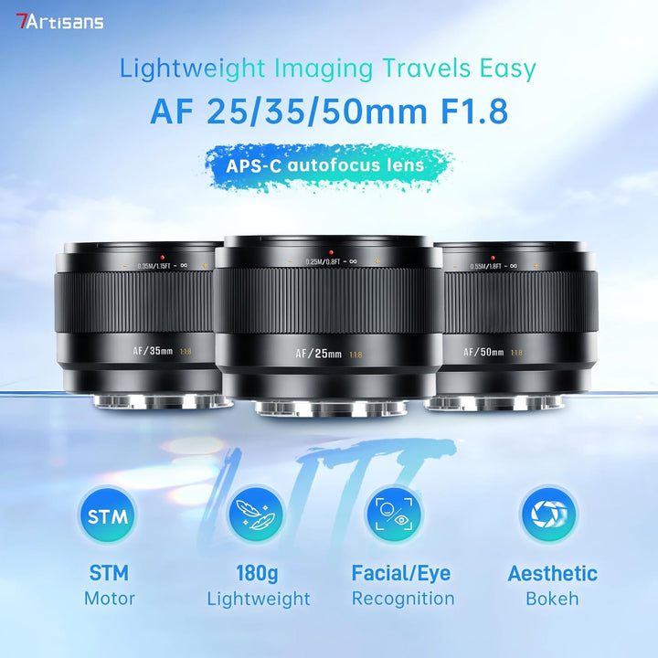 7artisans AF 35mm F1,8 APS-C FX-Objektiv, 180g, grosse Blende, Autofokusobjektiv mit Gesichts-/Augen