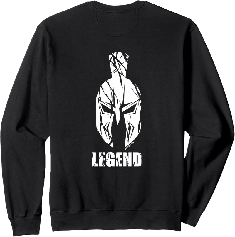 LEGEND | Spartaner Helm | Rückseite Rücken Druck GYM Fitness Sweatshirt