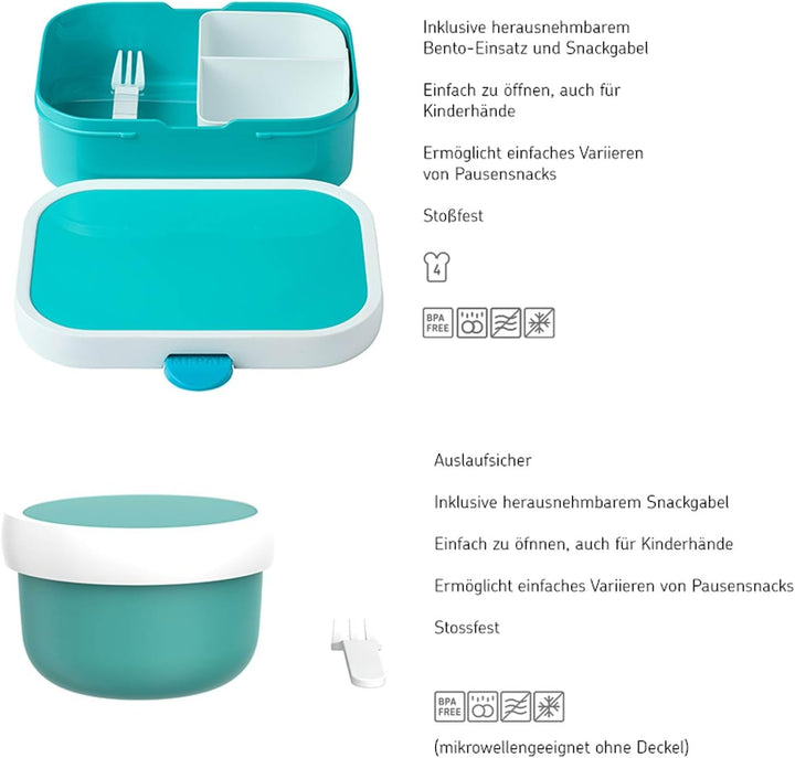 Mepal | Kinder Obst- und Bento Box | Campus meets Fruits | Spülmaschinenfest & BPA-frei | 300 & 750