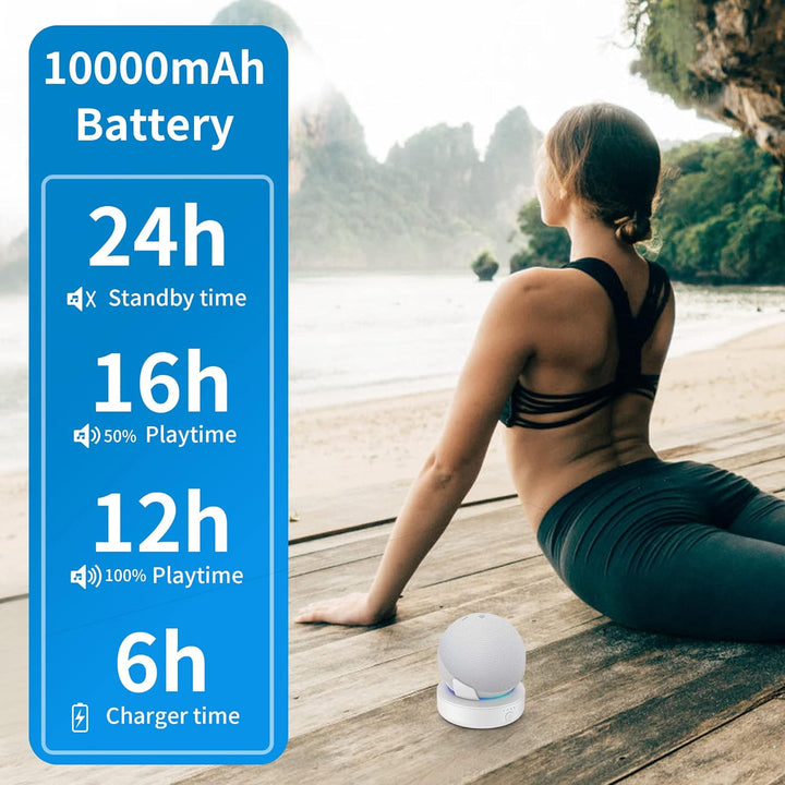 Akku für Dot 5. Generation - 10000mAh Tragbare Ladestation Batterie Zubehör Kabellos Akkustation mit