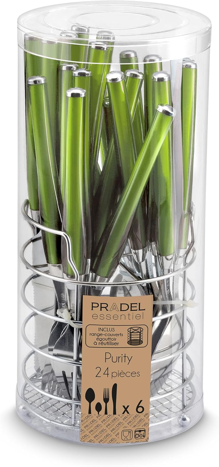 Amefa 222GSZW00C40 Besteckset Purity 24-teilig für 6 Personen Grün, Grün