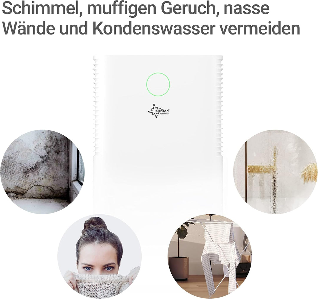 SUNTEC DryFix 12 EQ Luftentfeuchter – Für Räume bis 34 m2 bzw. 80 m3 – Raumentfeuchter mit 12 l/Tag