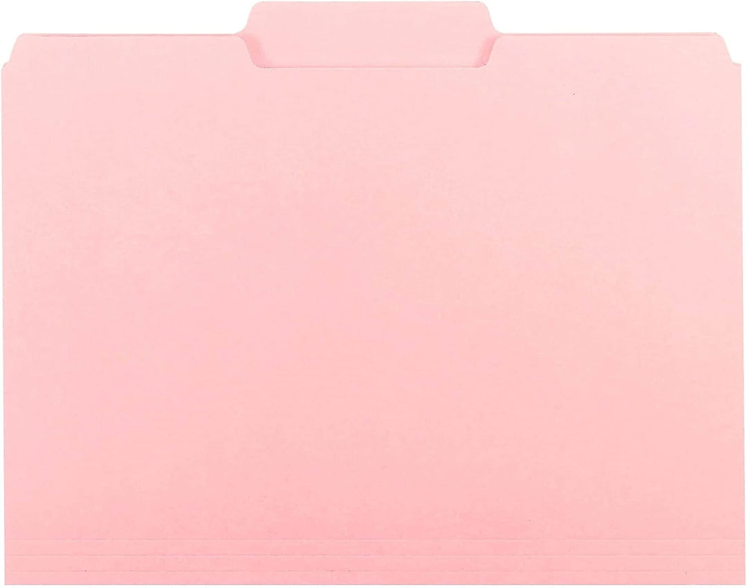 Smead 10263 Aktenordner, 1/3-Schnitt, BriefgröÃŸe, Pink, 100 Stück pro Box rose, rose
