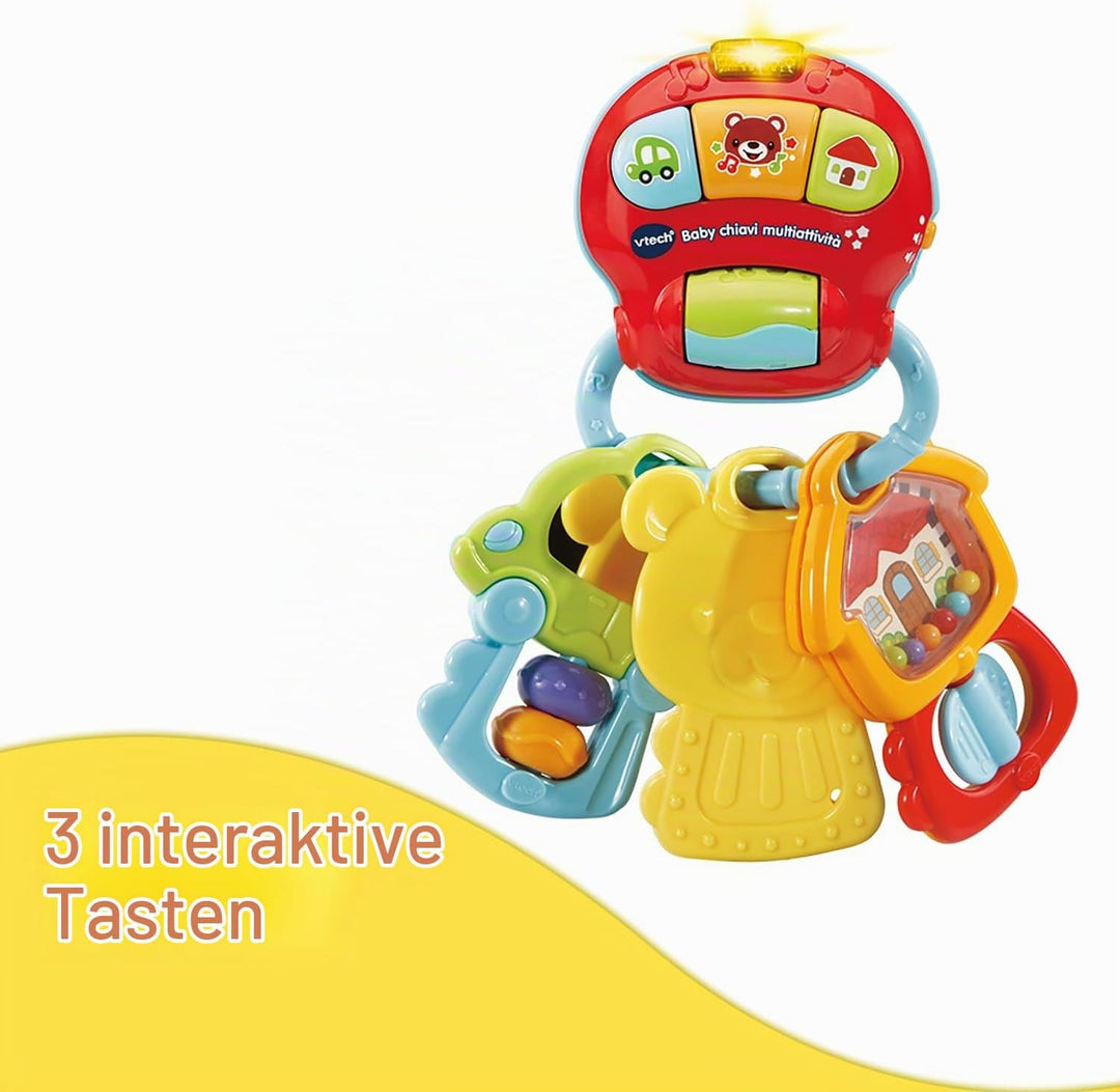 VTech Le Mie Prime Schlüssel, 3 in 1, interaktive Rassel mit Bewegungssensor, Babyrassel mit beleuch