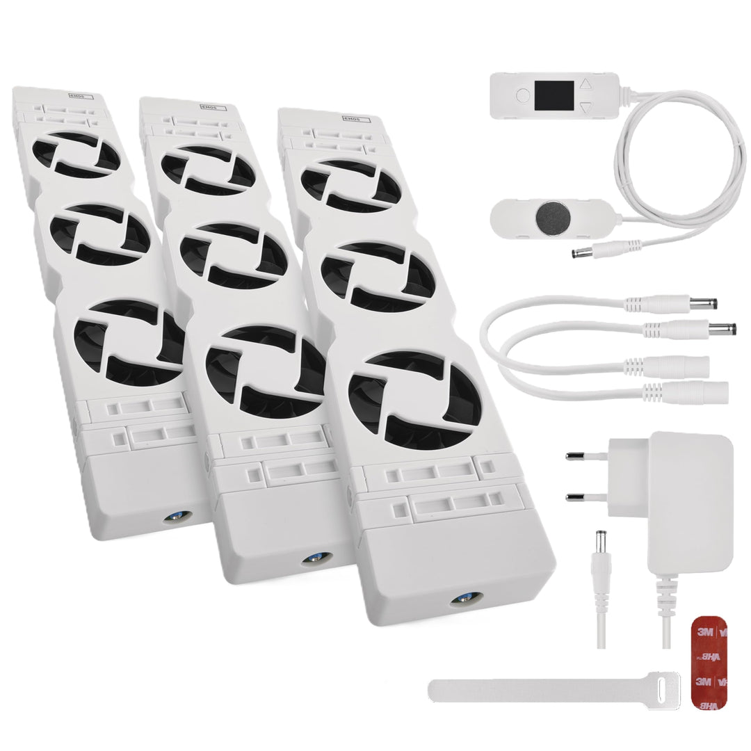 EMOS Heizung-Ventilator zum Sparen von Energie und Heizkosten, Starterset TRIO, 3 Stück Heizgebläse