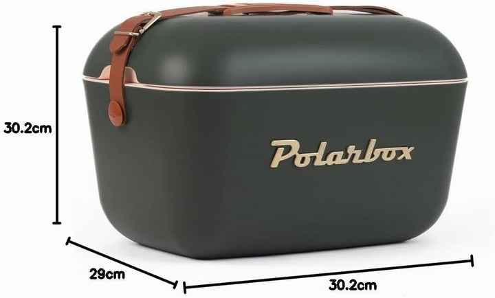 Polarbox Kühlbox Classic Kühltasche Retro Vintage Camping Picknick Strand 20L Green-Frost/Gold