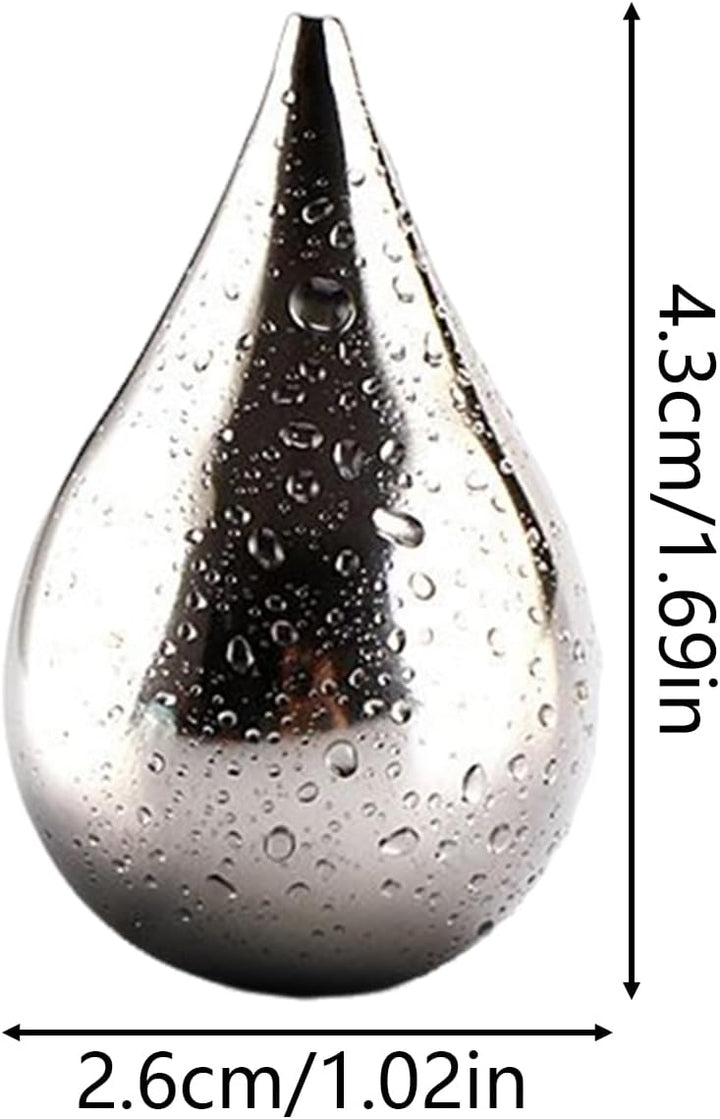 Stahl Block,6 Stück Wiederverwendbare Tropfenform | Getränkekühler Kühlsteine würfel Kugeln | für Ei