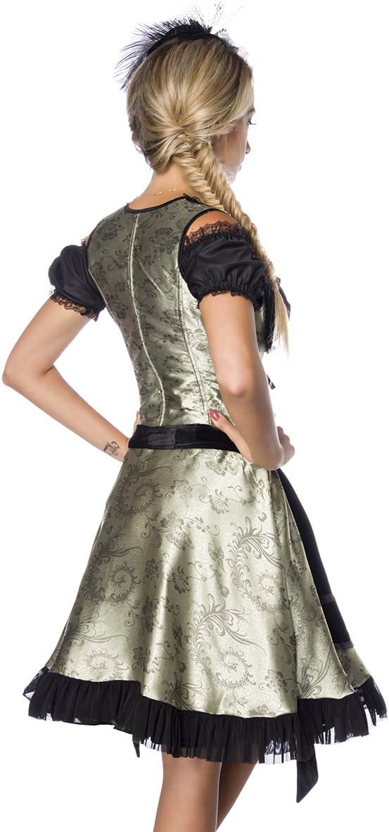 Dirndline Dirndlkleid, Schürze grün/schwarz XS Grün/Schwarz, XS Grün/Schwarz