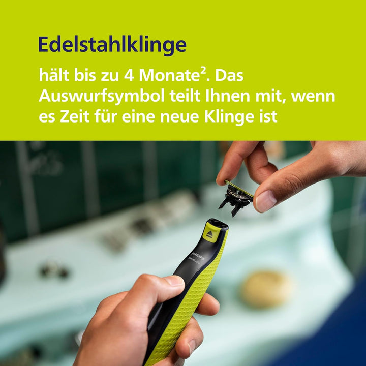 PHILIPS OneBlade 360 Face - elektrischer Rasierer & Trimmer, 2x 360 Klingen, 3x Trimmaufsätze (1/3/5