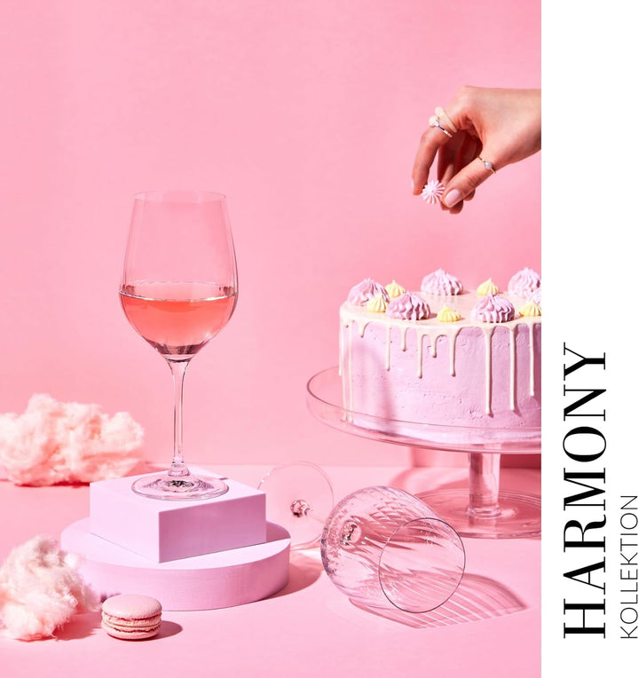 Krosno Rotweingläser | 4er Set | 450 ML | Harmony Lumi Collection | Trinkgläser Hochzeitsgeschenk |