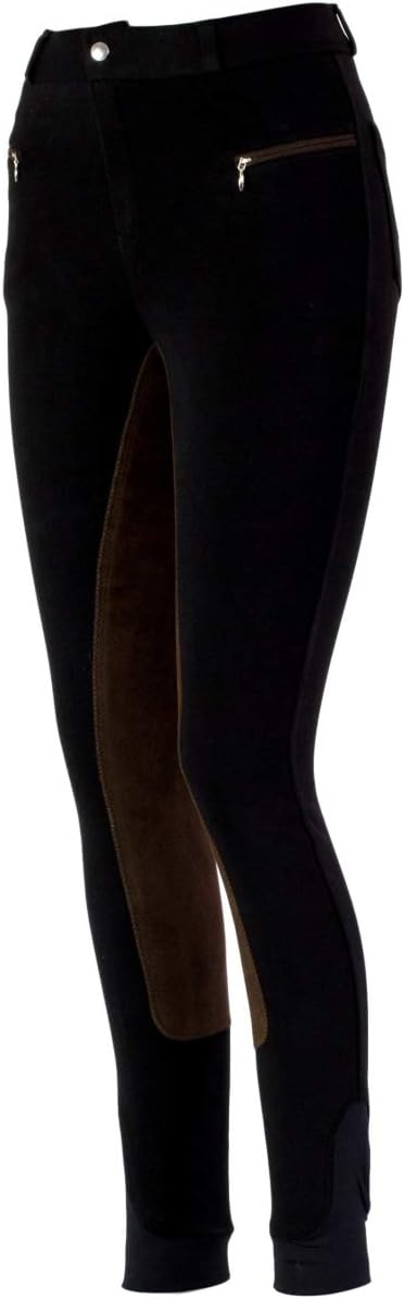 RL24 Damen Reithose Vollbesatz Flex BASICLINE 52 Schwarz/Dunkelbraun, 52 Schwarz/Dunkelbraun