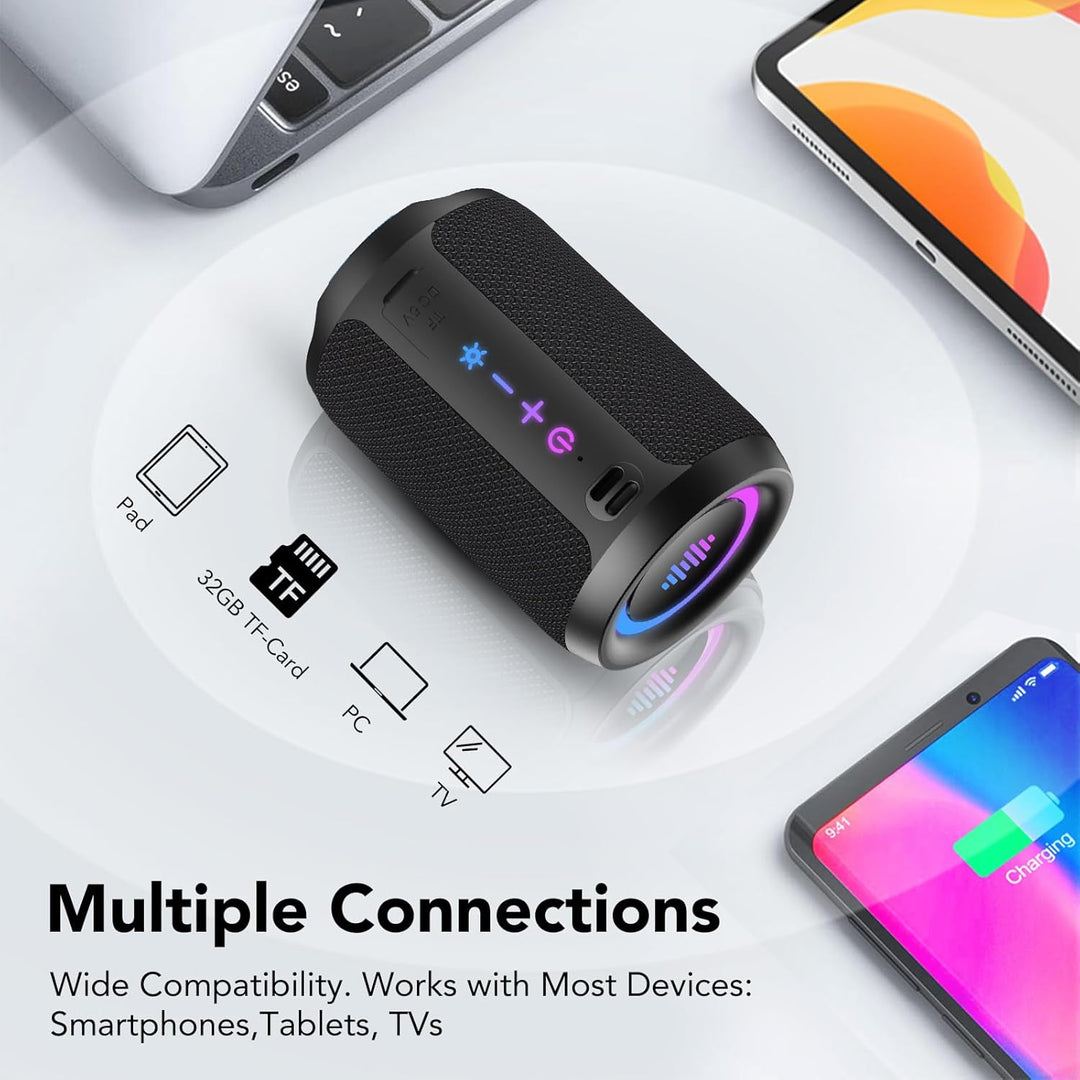 Tiksounds Bluetooth Lautsprecher, Kleine Musikbox Bluetooth 5.4, 15W Kraftvoller Bass, mit 12 Stunde