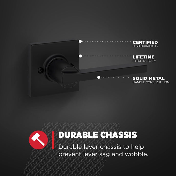 Kwikset 94880-614 Casey Schnuller-Hebel, Mattschwarz