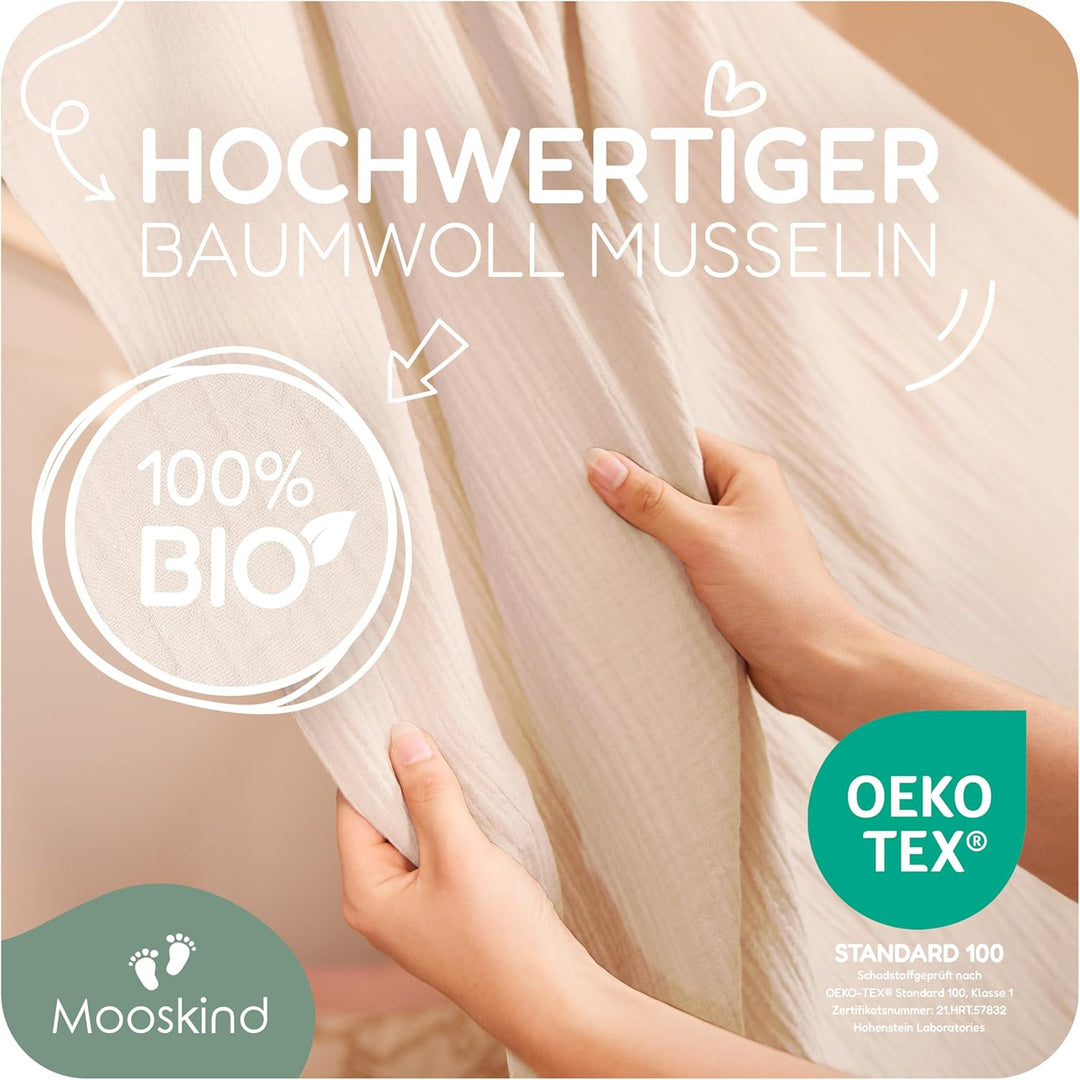 Mooskind Hausbett Himmel – Aus weichem Musselin in 7 Farben – 100% Bio-Baumwolle – Traumhafte Hausbe