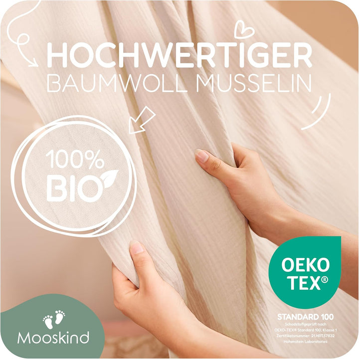 Mooskind Hausbett Himmel – Aus weichem Musselin in 7 Farben – 100% Bio-Baumwolle – Traumhafte Hausbe