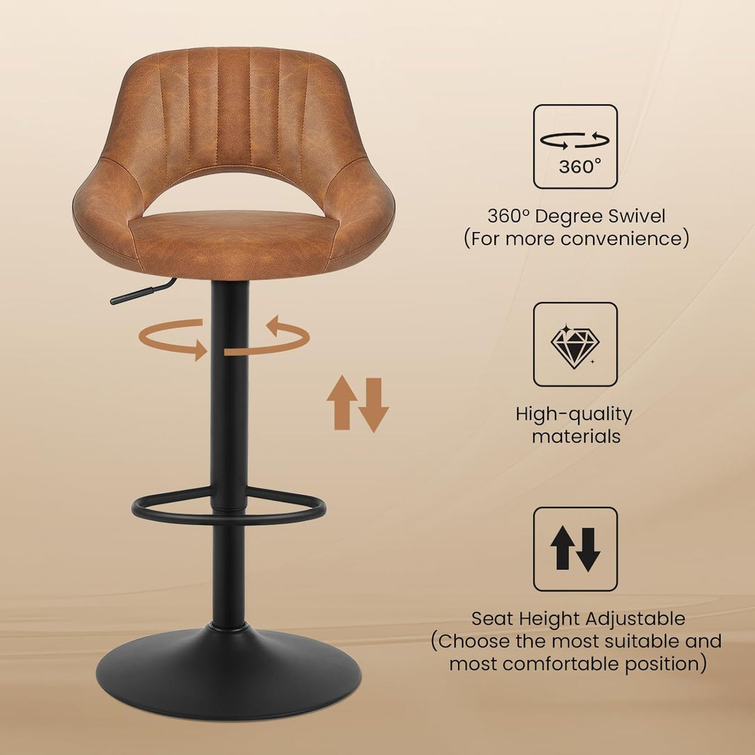 EUGAD 0667BY-2 2X Barhocker Designer Hocker Tresenhocker Bistrohocker 360° drehbar stufenlos höhenve