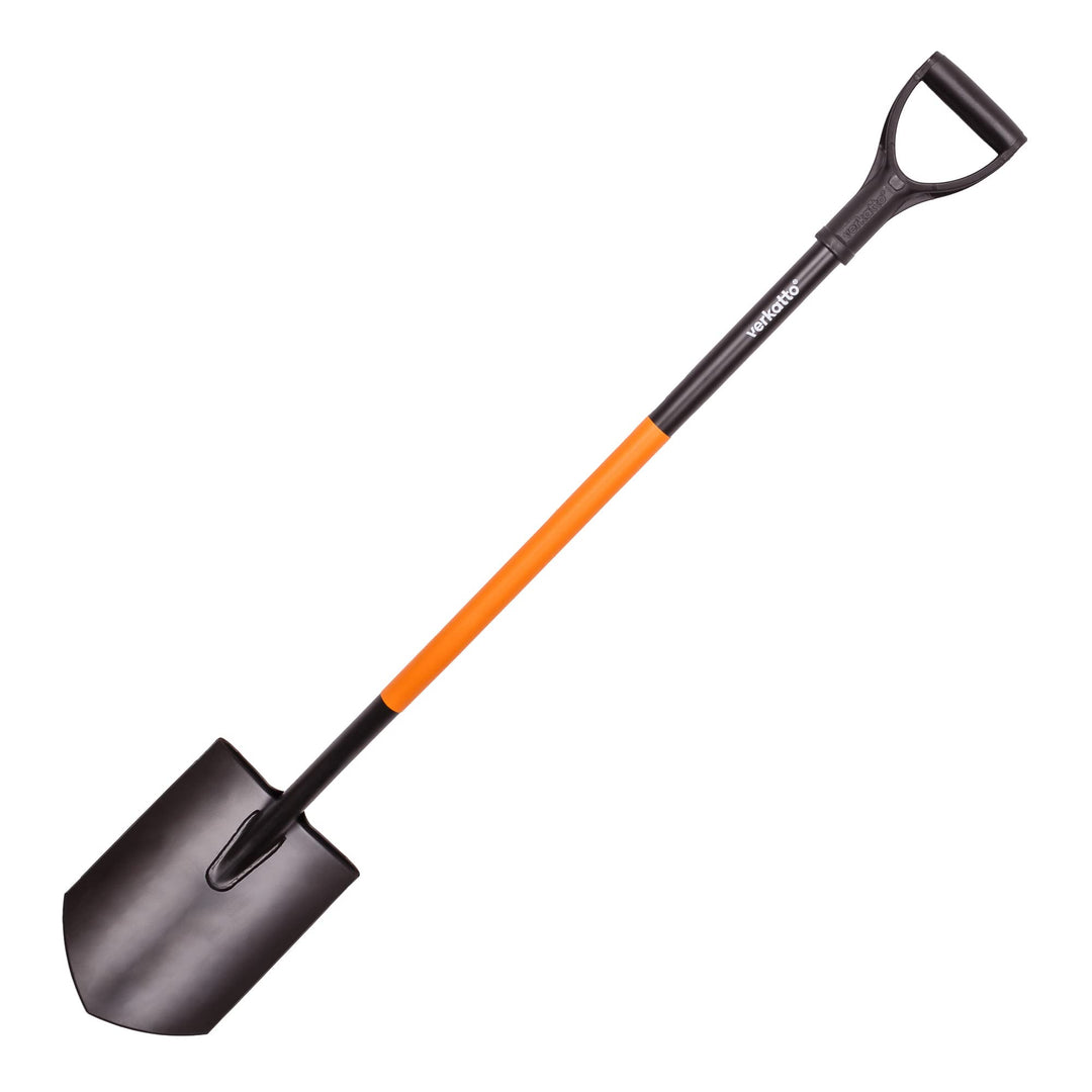 Mivos Ergonomic Spitzspaten aus Kohlenstoffstahl - 124 cm – Gärtnerspaten mit Gehärtetem Spitzblatt