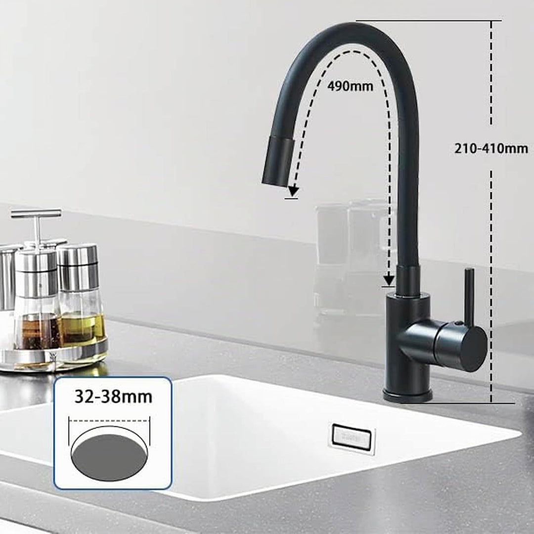 Niederdruck Armatur Küche Mischbatterie Küche für Boiler: Niederdruck Armatur Schwarz mit 360° Drehb