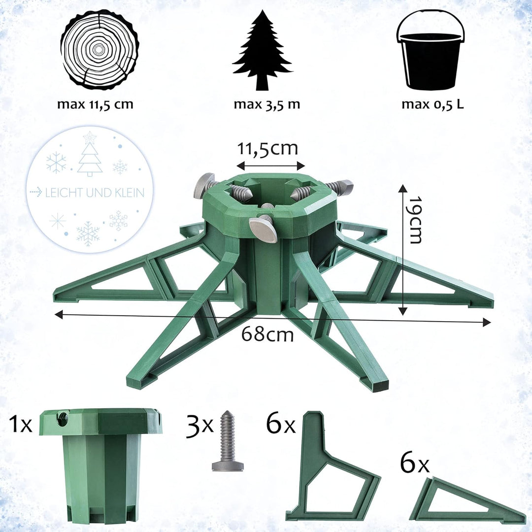 KADAX Weihnachtsbaumständer mit Wassertank, moderner Christbaumständer aus robustem Kunststoff für B