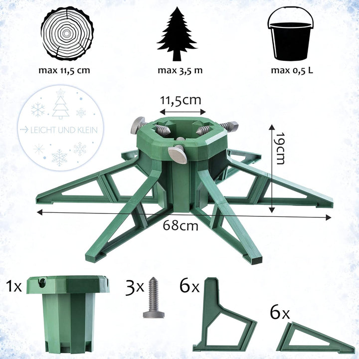 KADAX Weihnachtsbaumständer mit Wassertank, moderner Christbaumständer aus robustem Kunststoff für B