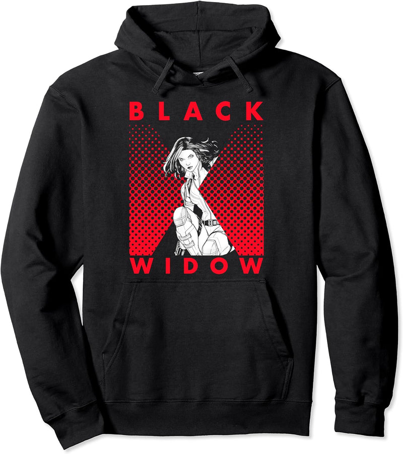 Marvel Black Widow Halftone Portrait Logo Pullover Hoodie