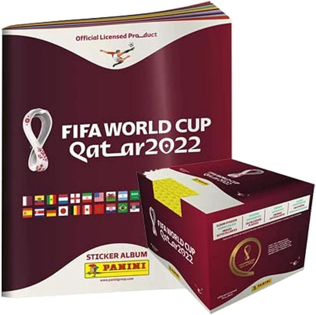 Panini FIFA World Cup Qatar 2022 Offizielle Stickerserie (1x Softcover Album + 1x 100er Display), 1x