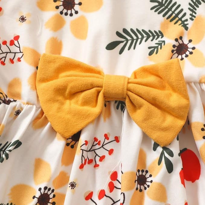 Baby Mädchen Kleidung Bow Floral Rüsche Langarm Top+ Hosen+Stirnband 3Pcs Bekleidungssets 18-24 Mona